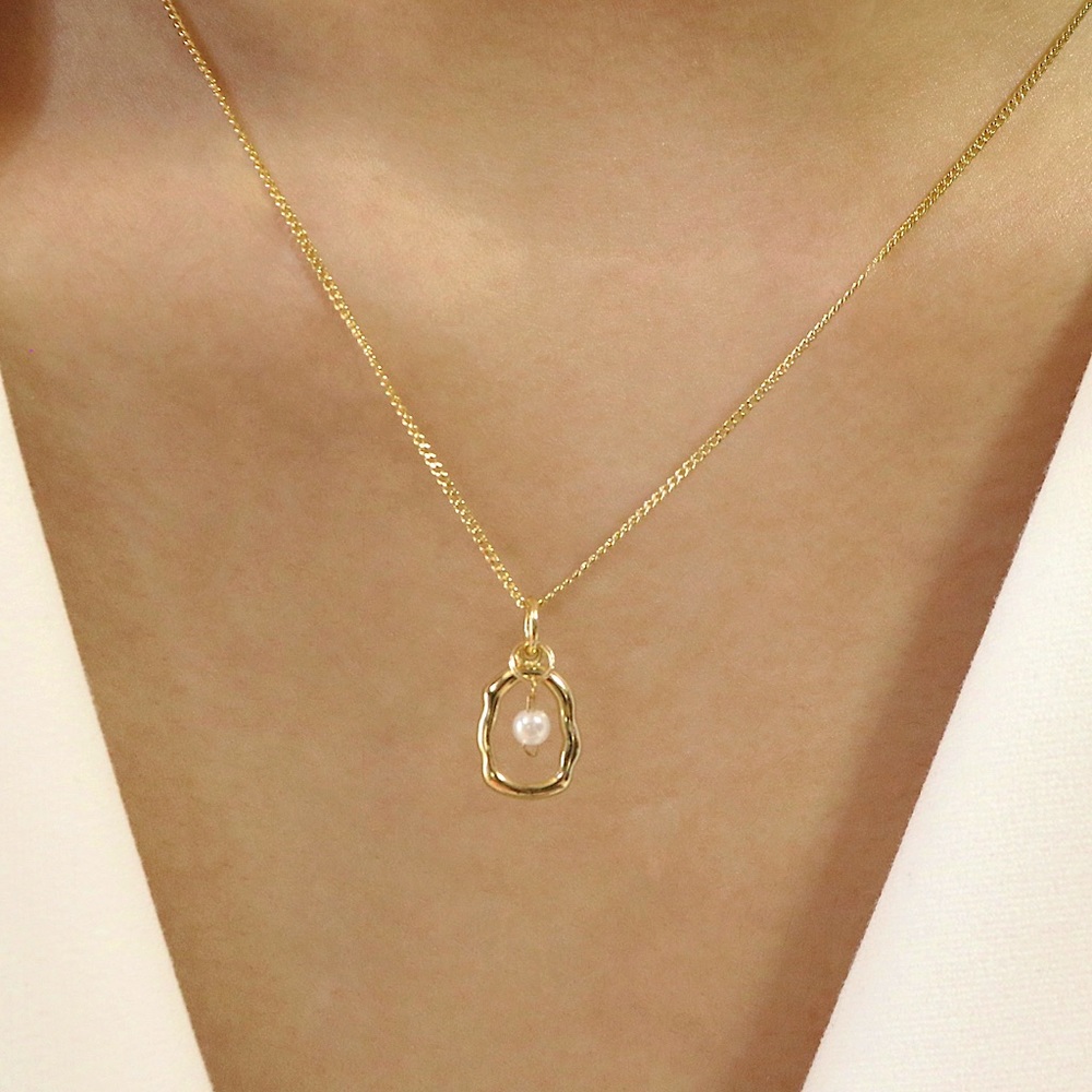 Pearl Pendant - 925 sterling silver & 18K gold